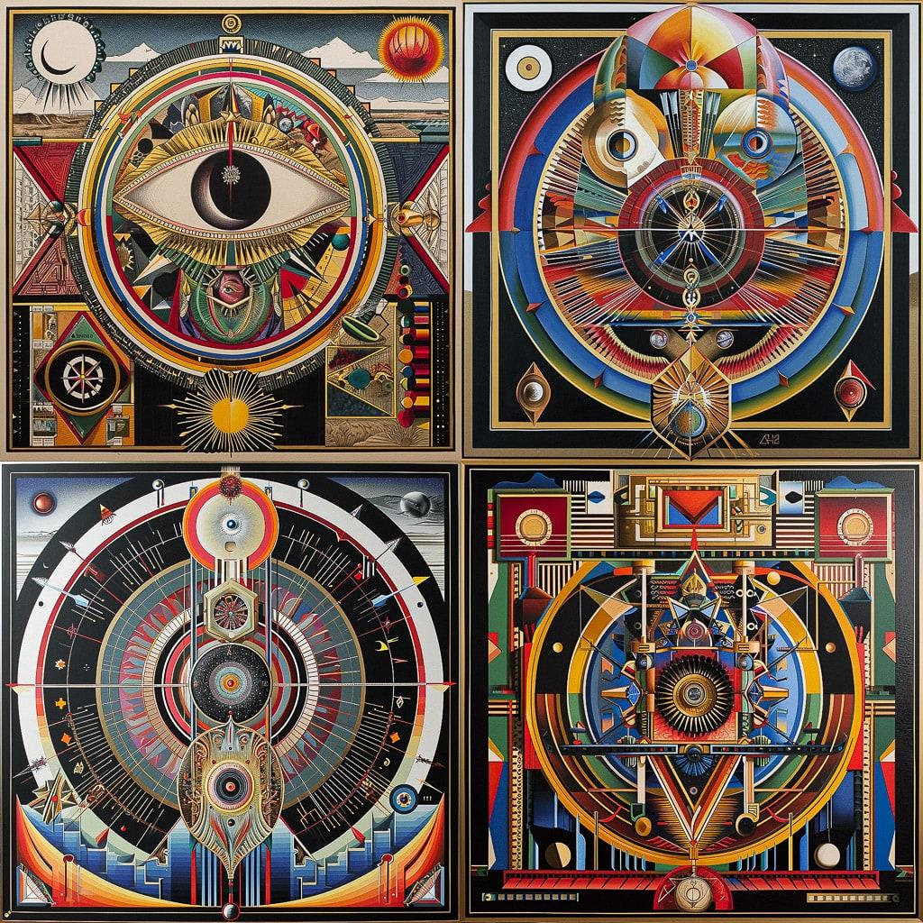 Paul Laffoley style, Midjourney V6, render 1 of 4
