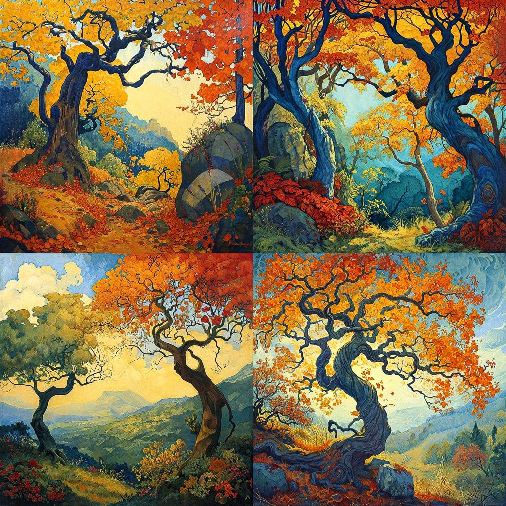 Paul Ranson style, Midjourney V6, render 1 of 4