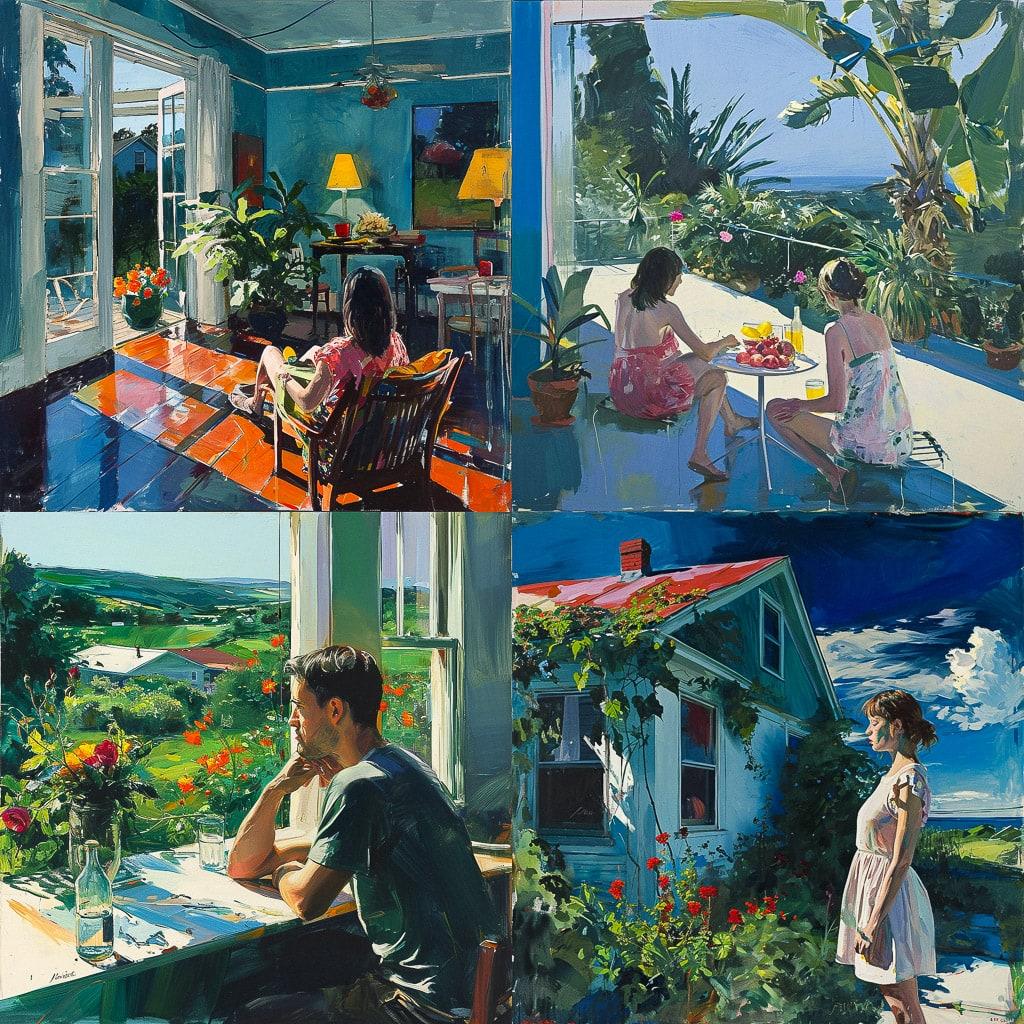 Paul Wonner style, Midjourney V6, render 1 of 4