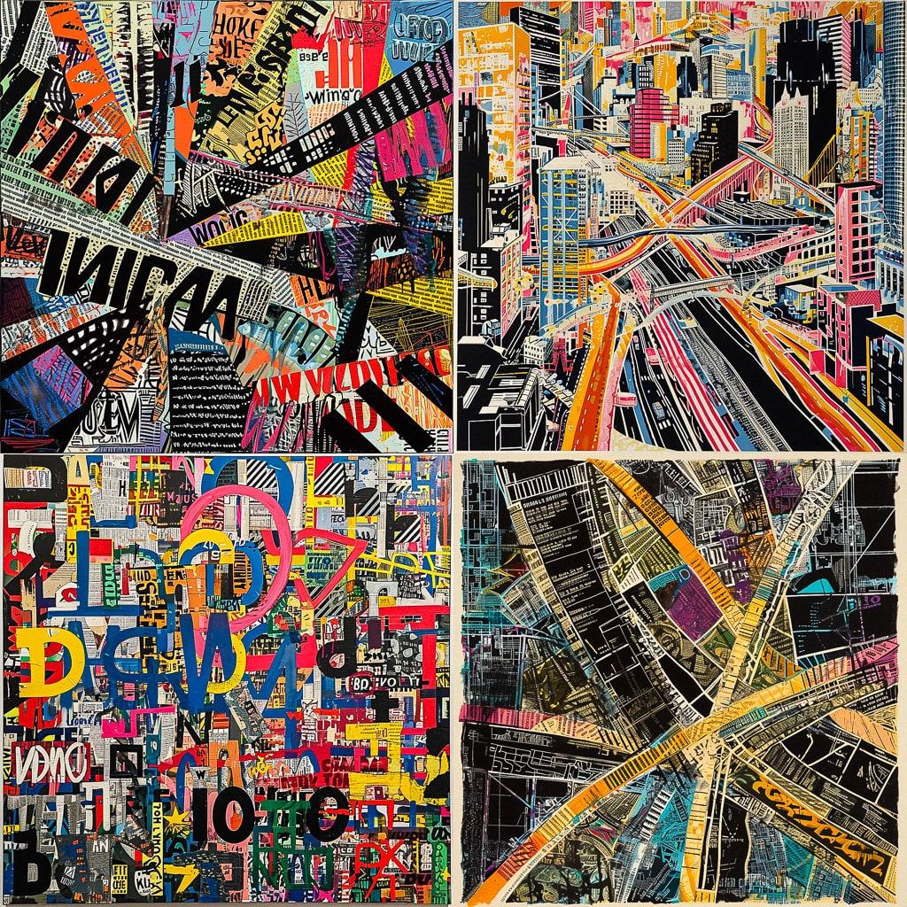 Paula Scher style, Midjourney V6, render 1 of 4