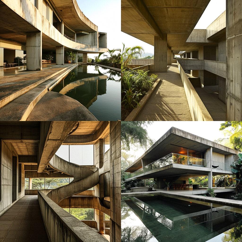 Paulo Mendes da Rocha style, Midjourney V6, render 1 of 4