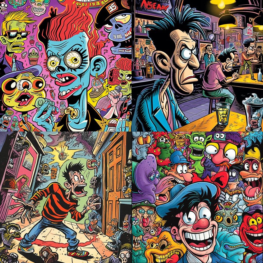 Peter Bagge style, Midjourney V6, render 1 of 4
