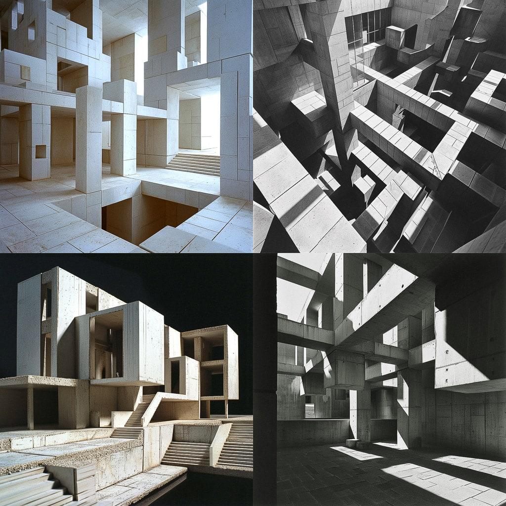 Peter Eisenman style, Midjourney V6, render 1 of 4
