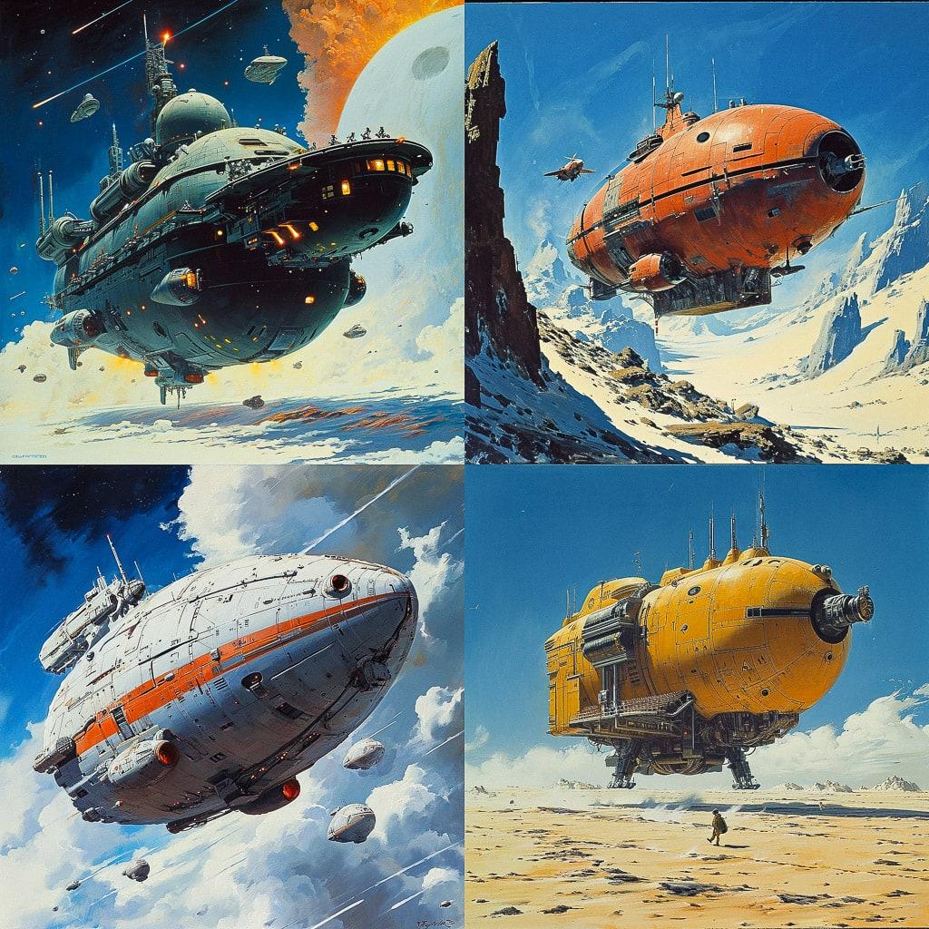 Peter Elson style, Midjourney V6, render 1 of 4
