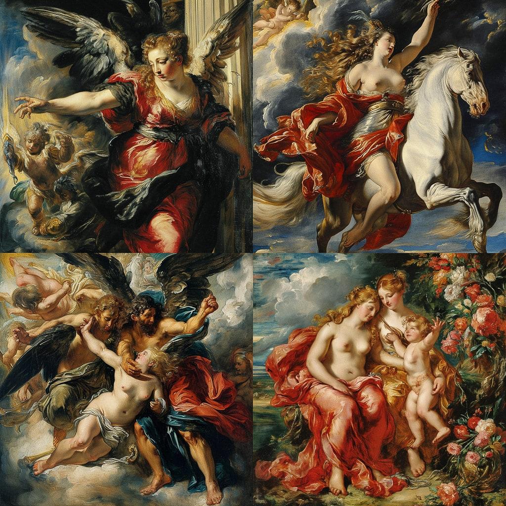 Peter Paul Rubens style, Midjourney V6, render 1 of 4