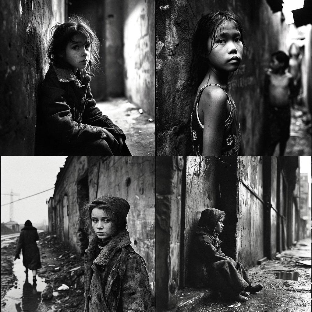 Philip Jones Griffiths style, Midjourney V6, render 1 of 4