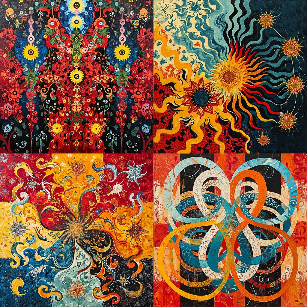 Philip Taaffe style, Midjourney V6, render 1 of 4