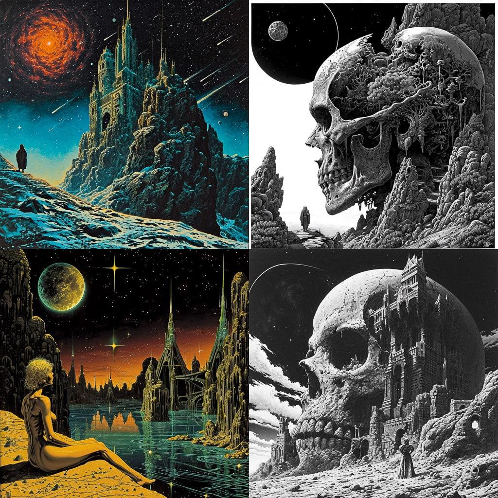 Philippe Caza style, Midjourney V6, render 1 of 4