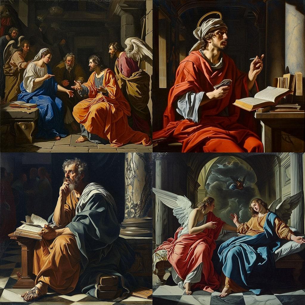 Philippe de Champaigne style, Midjourney V6, render 1 of 4