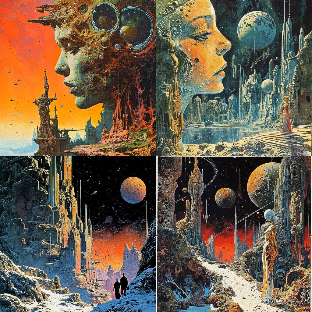 Philippe Druillet style, Midjourney V6, render 1 of 4