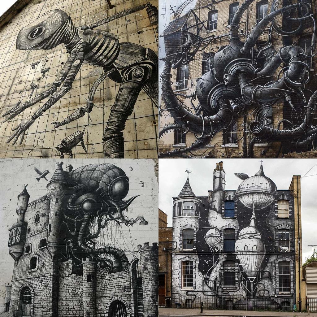 Phlegm style, Midjourney V6, render 1 of 4