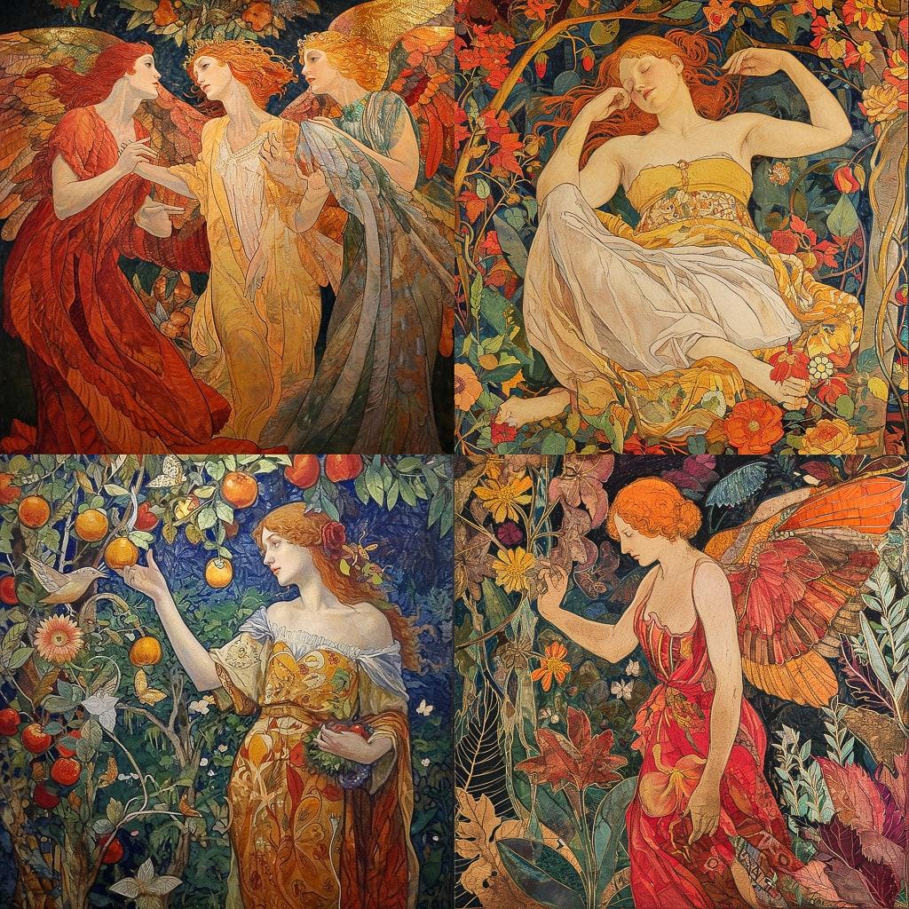 Phoebe Anna Traquair style, Midjourney V6, render 1 of 4
