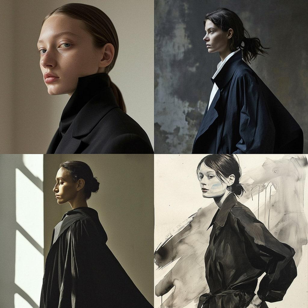 Phoebe Philo style, Midjourney V6, render 1 of 4