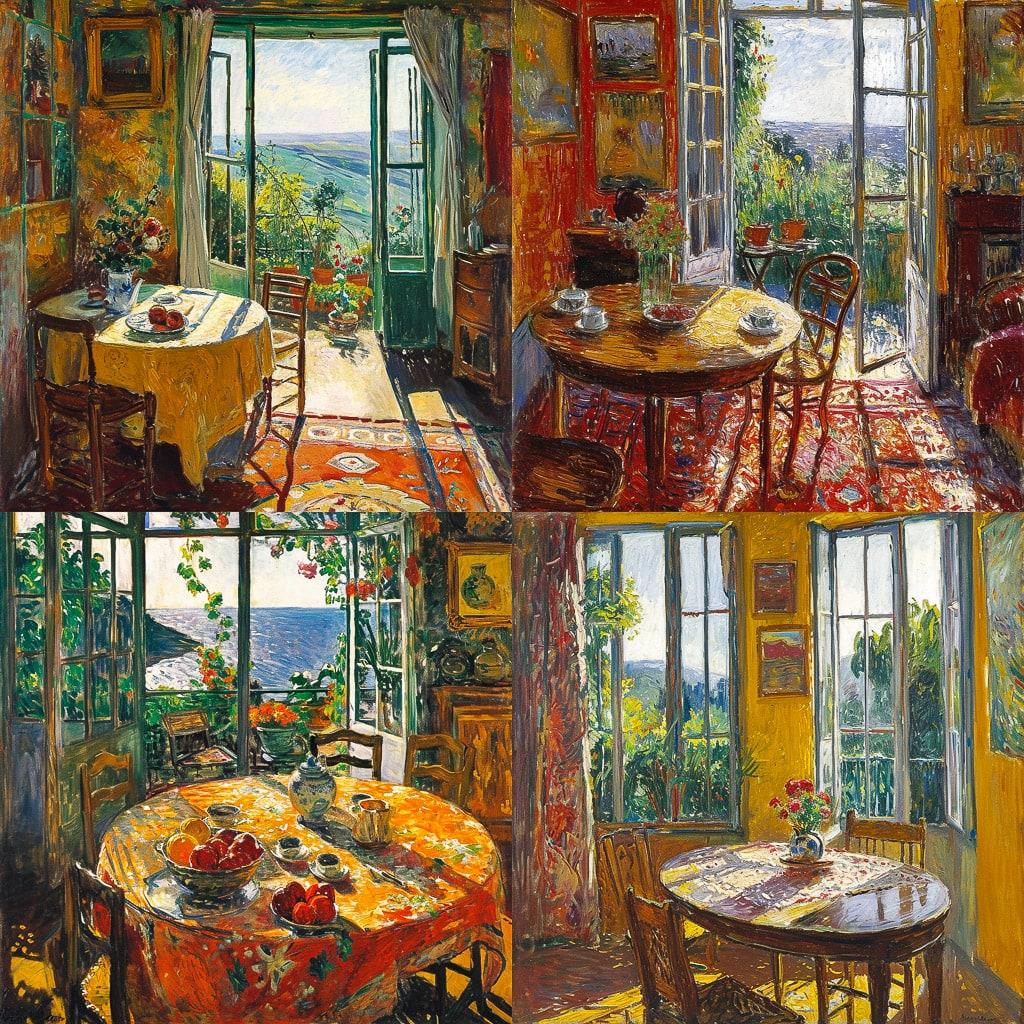 Pierre Bonnard style, Midjourney V6, render 1 of 4