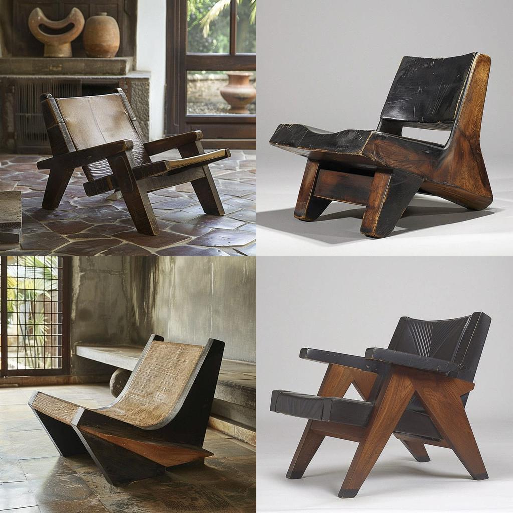 Pierre Jeanneret style, Midjourney V6, render 1 of 4