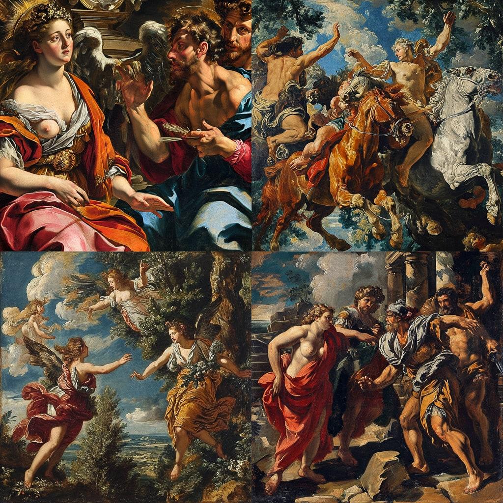 Pietro da Cortona style, Midjourney V6, render 1 of 4