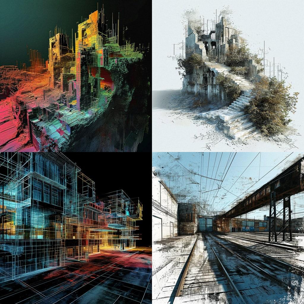 Point cloud style, Midjourney V6, render 1 of 4