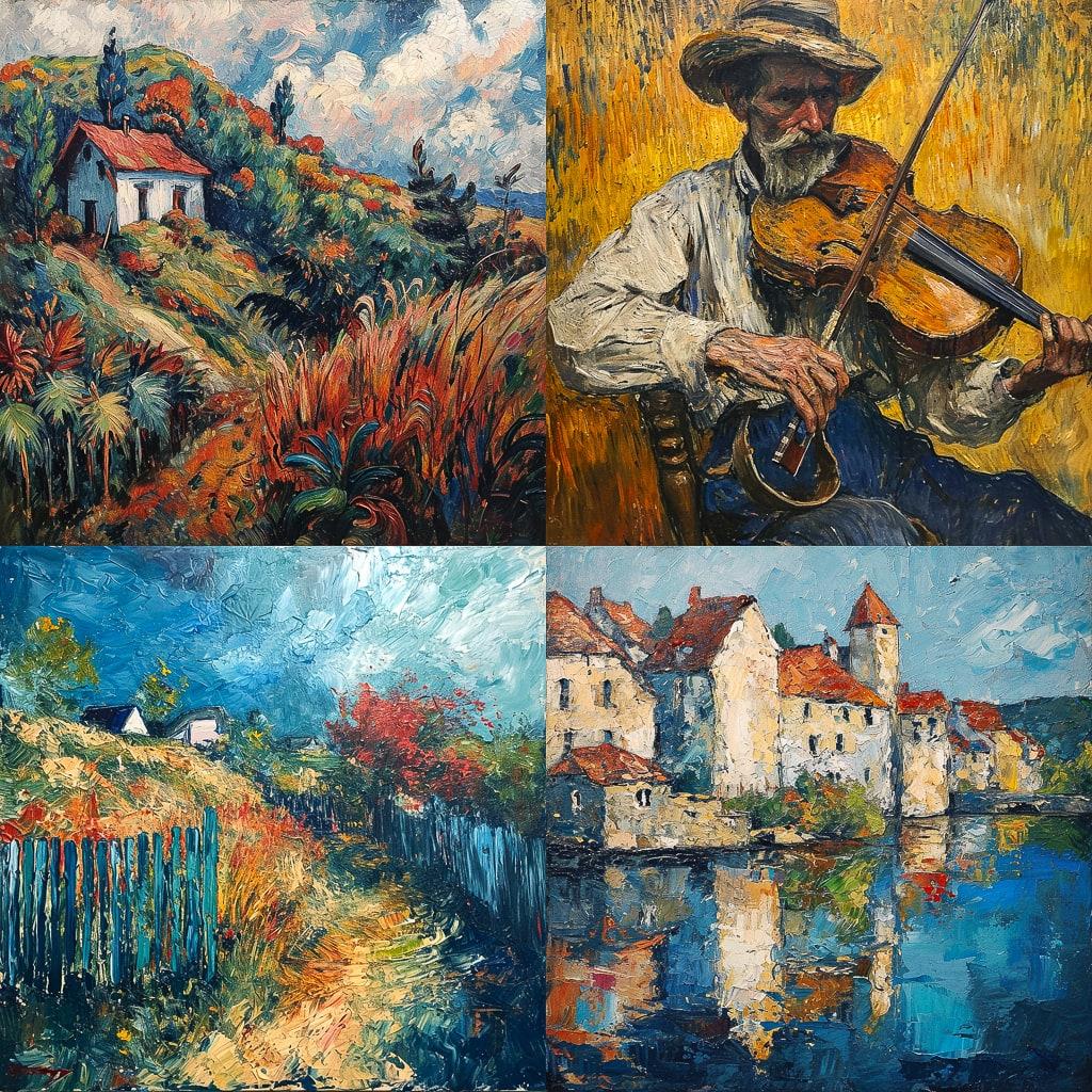 Post-impressionism style, Midjourney V6, render 1 of 4