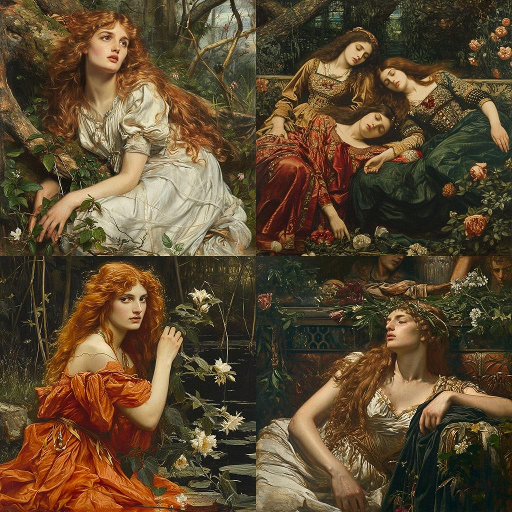 Pre-Raphaelitism style, Midjourney V6, render 1 of 4