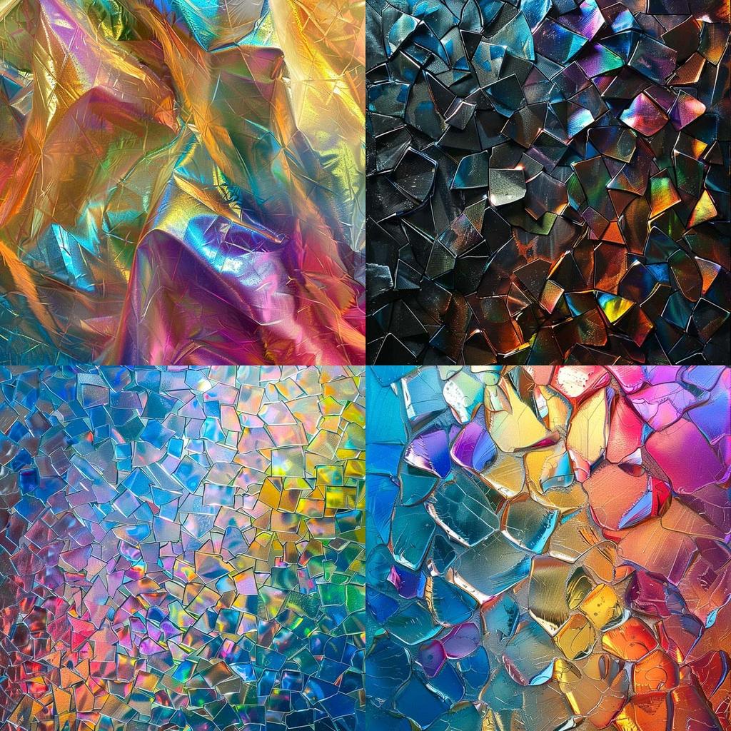 Prismatic texture style, Midjourney V6, render 1 of 4