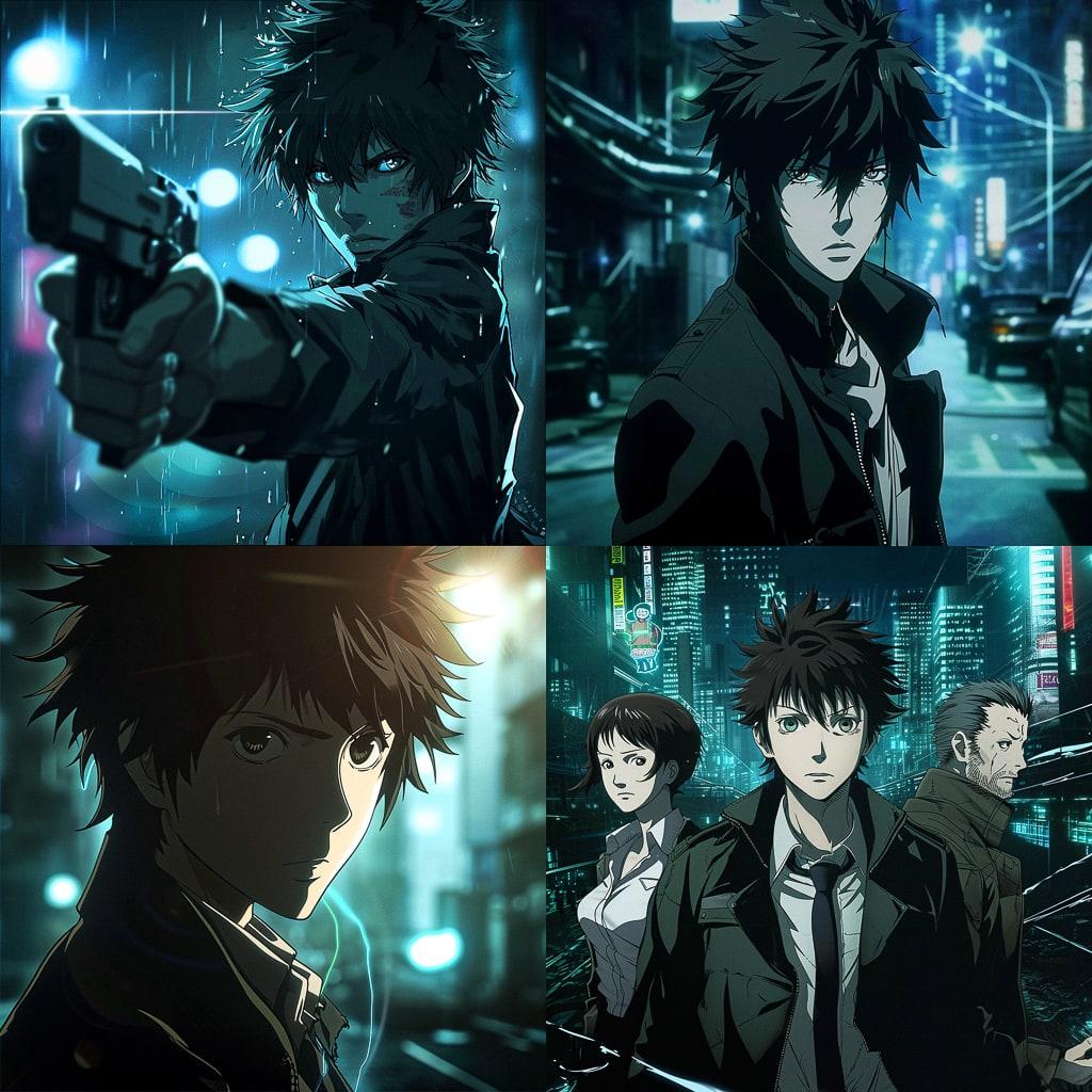 Psycho-Pass style, Midjourney V6, render 1 of 4