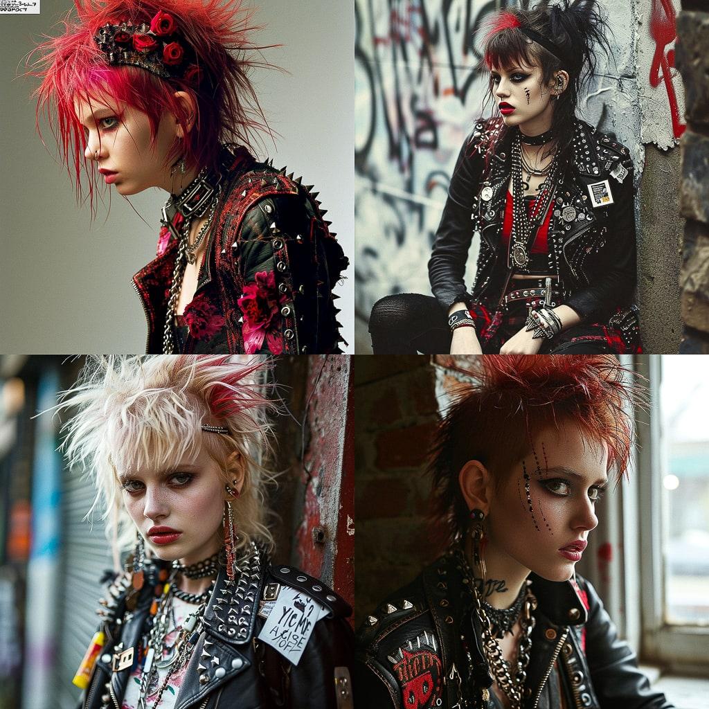 Punk fashion style, Midjourney V6, render 1 of 4