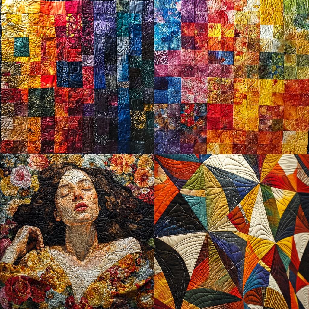 Quilted style, Midjourney V6, render 1 of 4