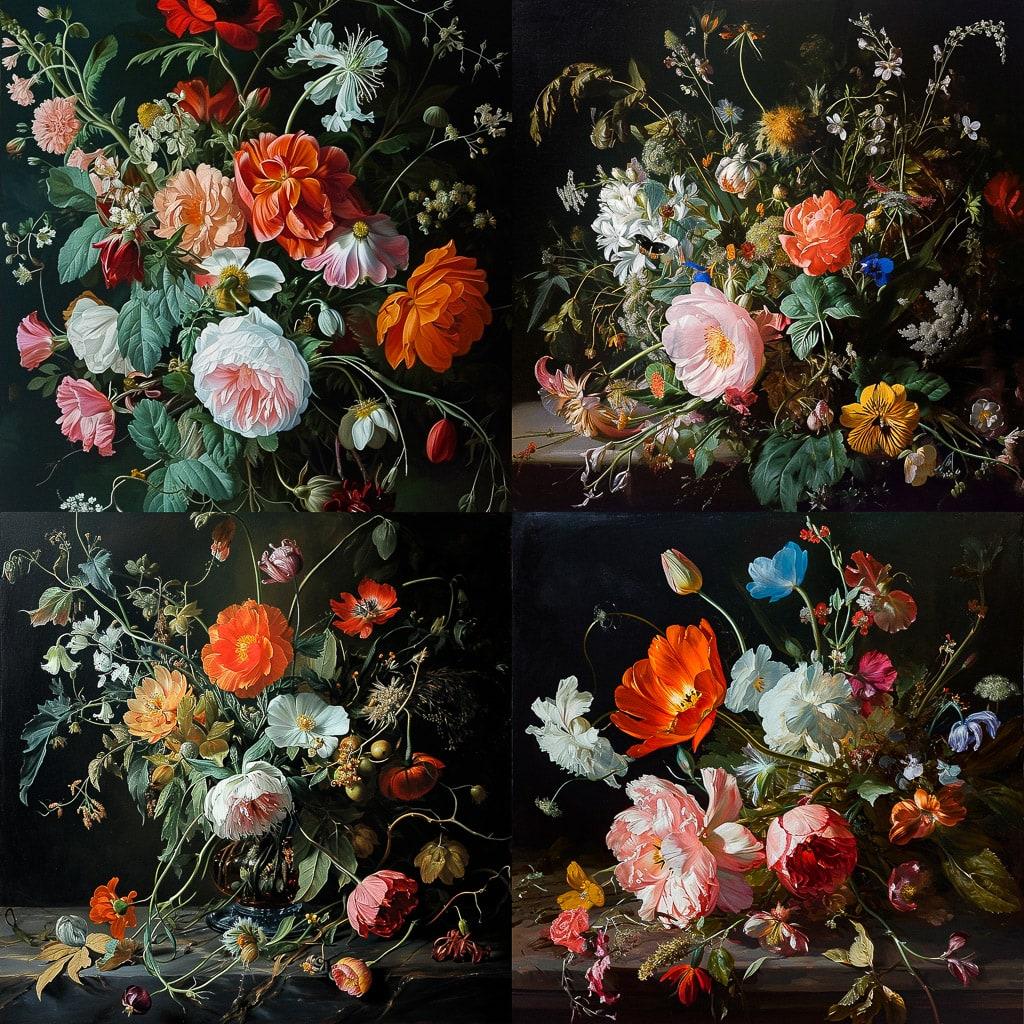 Rachel Ruysch style, Midjourney V6, render 1 of 4