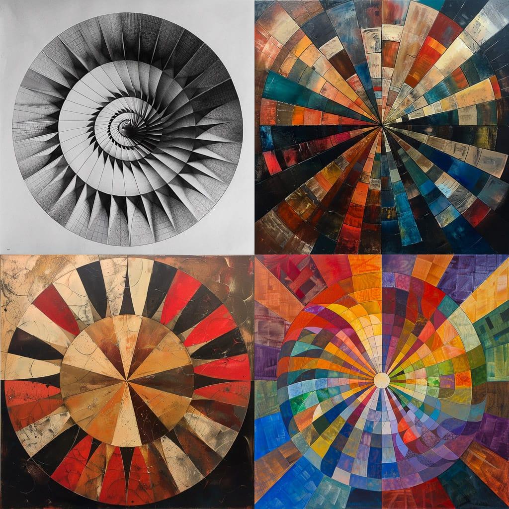 Radial composition style, Midjourney V6, render 1 of 4