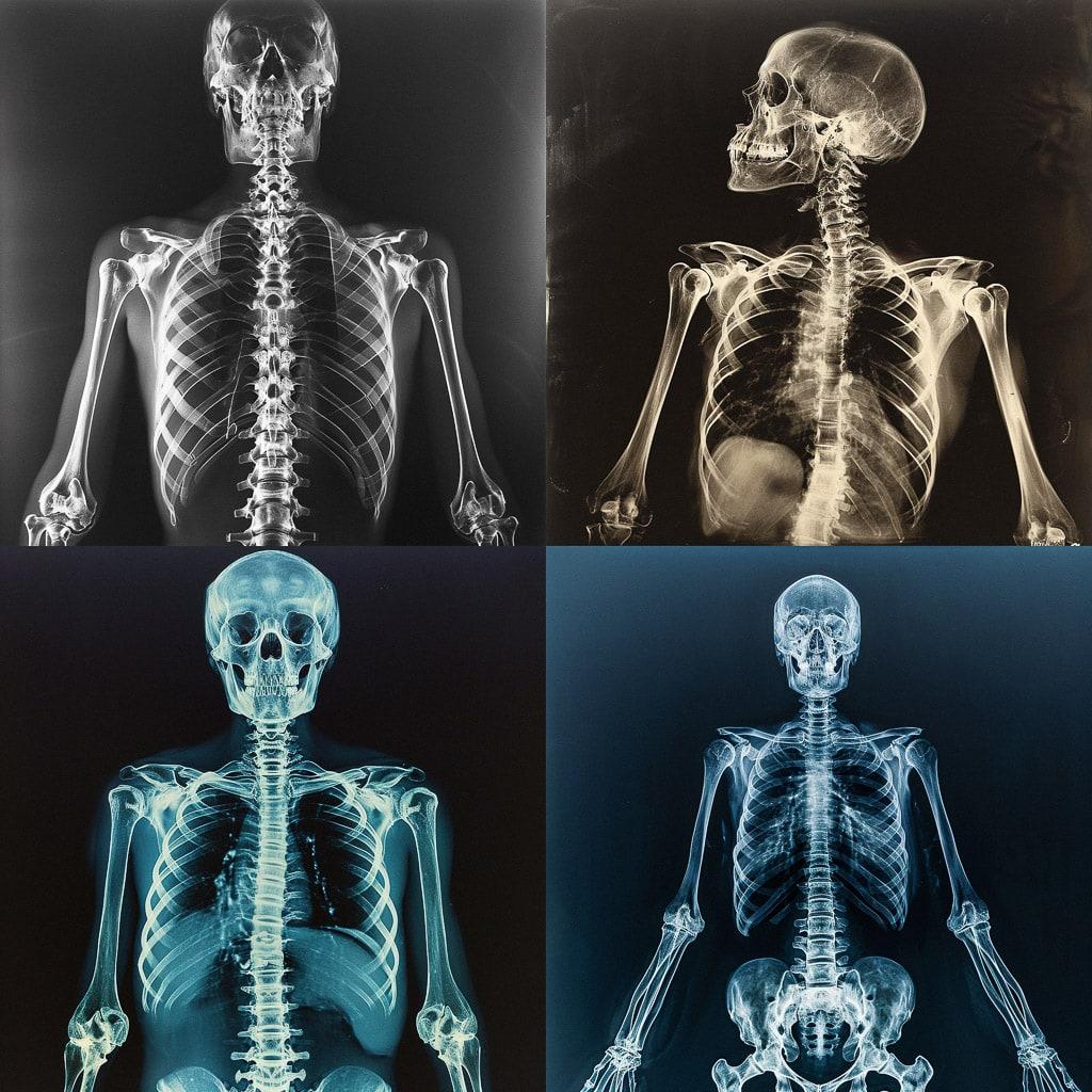 Radiographic image style, Midjourney V6, render 1 of 4