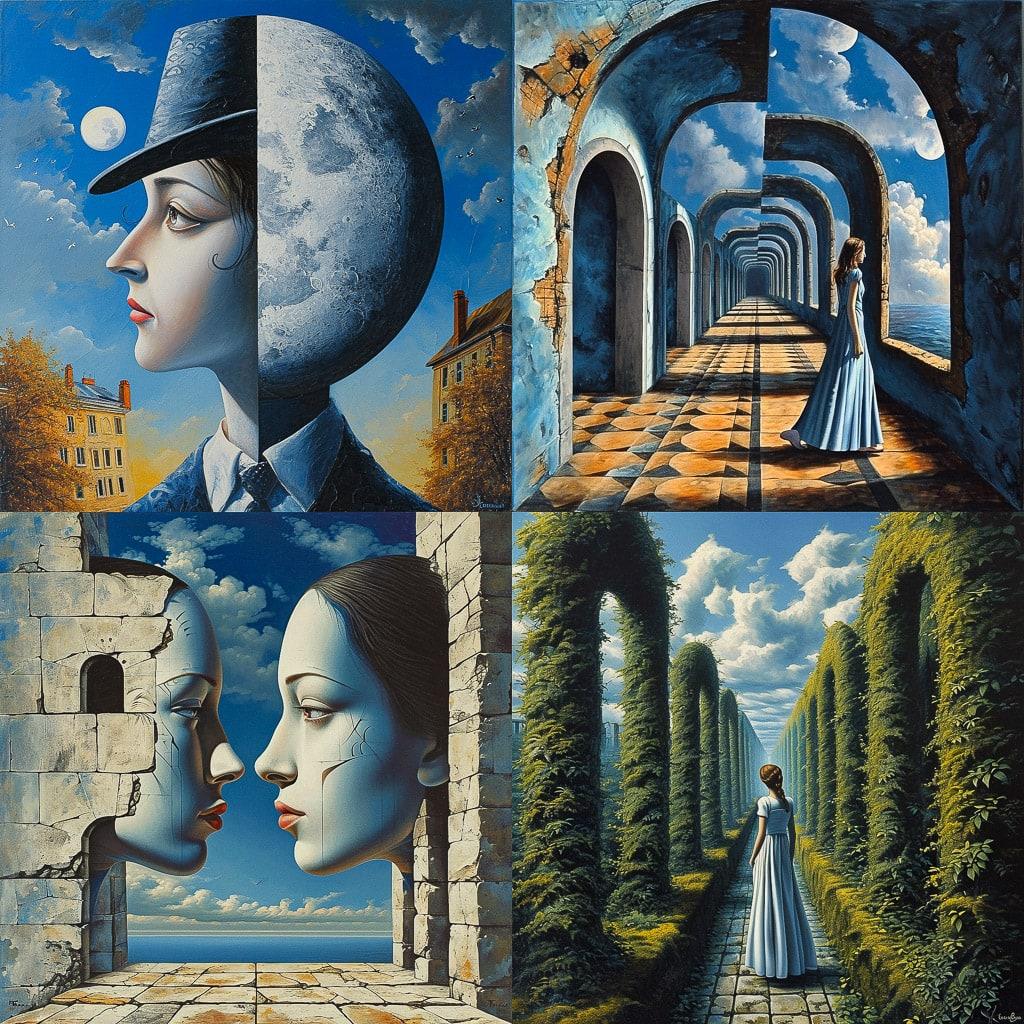 Rafal Olbinski style, Midjourney V6, render 1 of 4