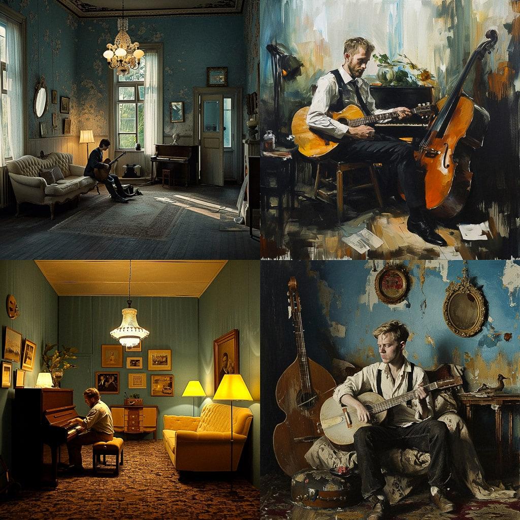 Ragnar Kjartansson style, Midjourney V6, render 1 of 4