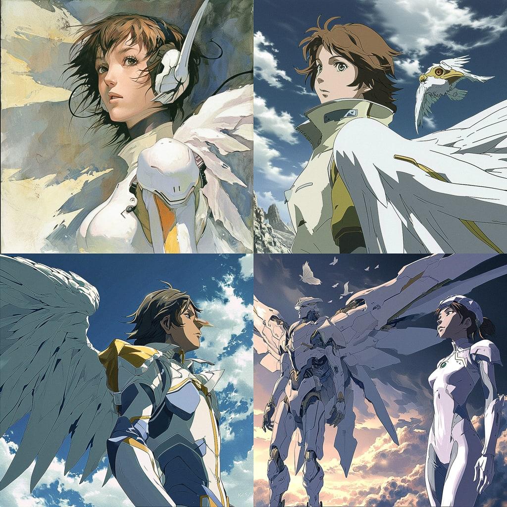 RahXephon style, Midjourney V6, render 1 of 4