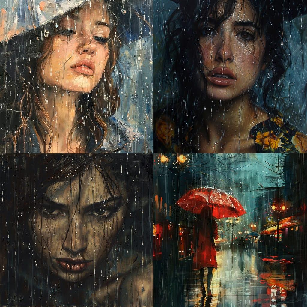Rainy style, Midjourney V6, render 1 of 4