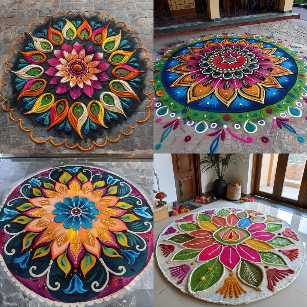 Rangoli style, Midjourney V6, render 1 of 4