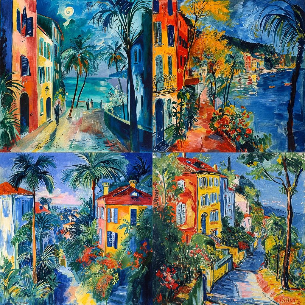 Raoul Dufy style, Midjourney V6, render 1 of 4