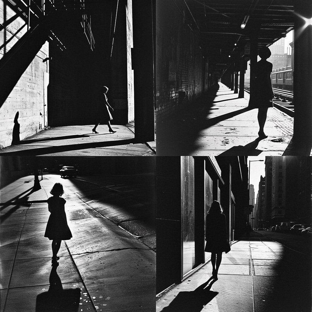 Ray Metzker style, Midjourney V6, render 1 of 4