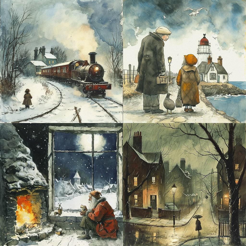 Raymond Briggs style, Midjourney V6, render 1 of 4