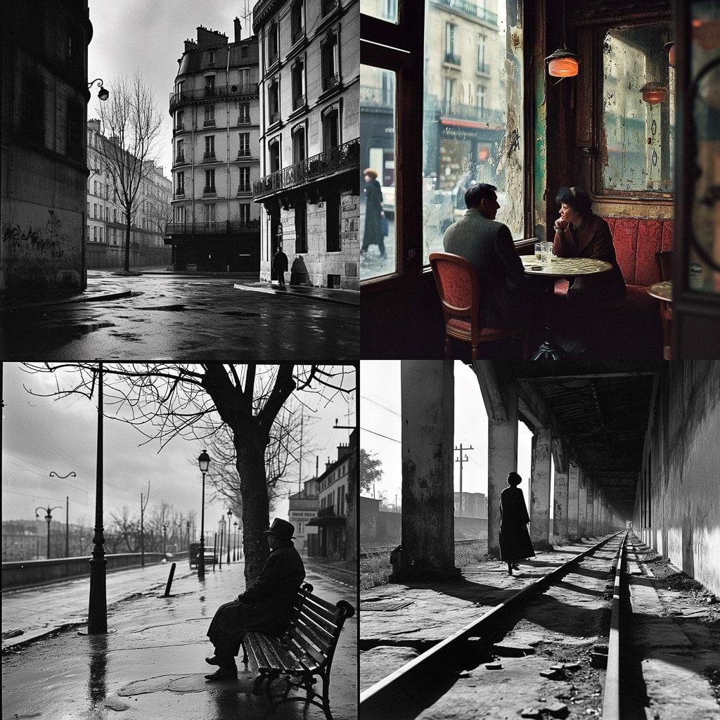 Raymond Depardon style, Midjourney V6, render 1 of 4
