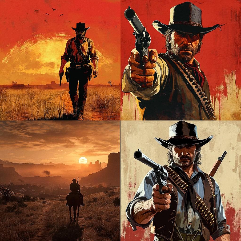 Red Dead Redemption style, Midjourney V6, render 1 of 4