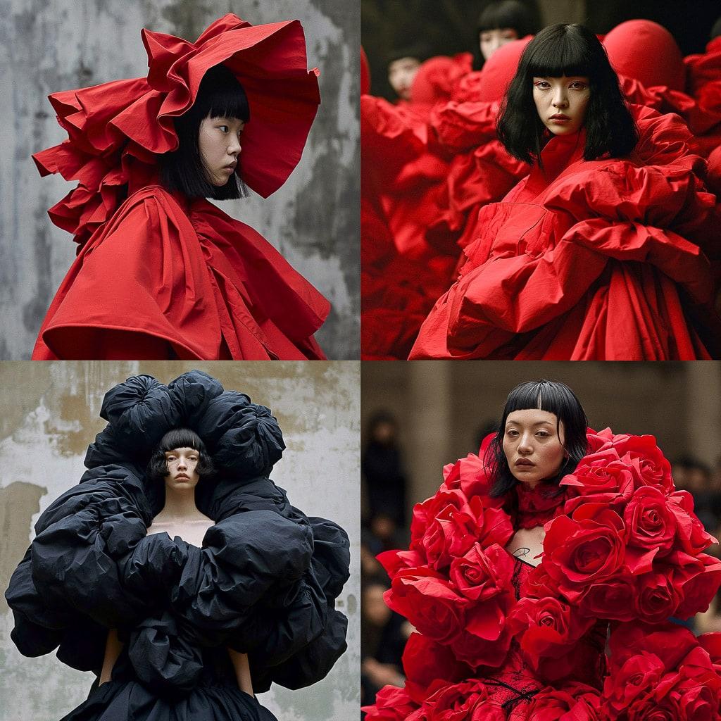 Rei Kawakubo style, Midjourney V6, render 1 of 4