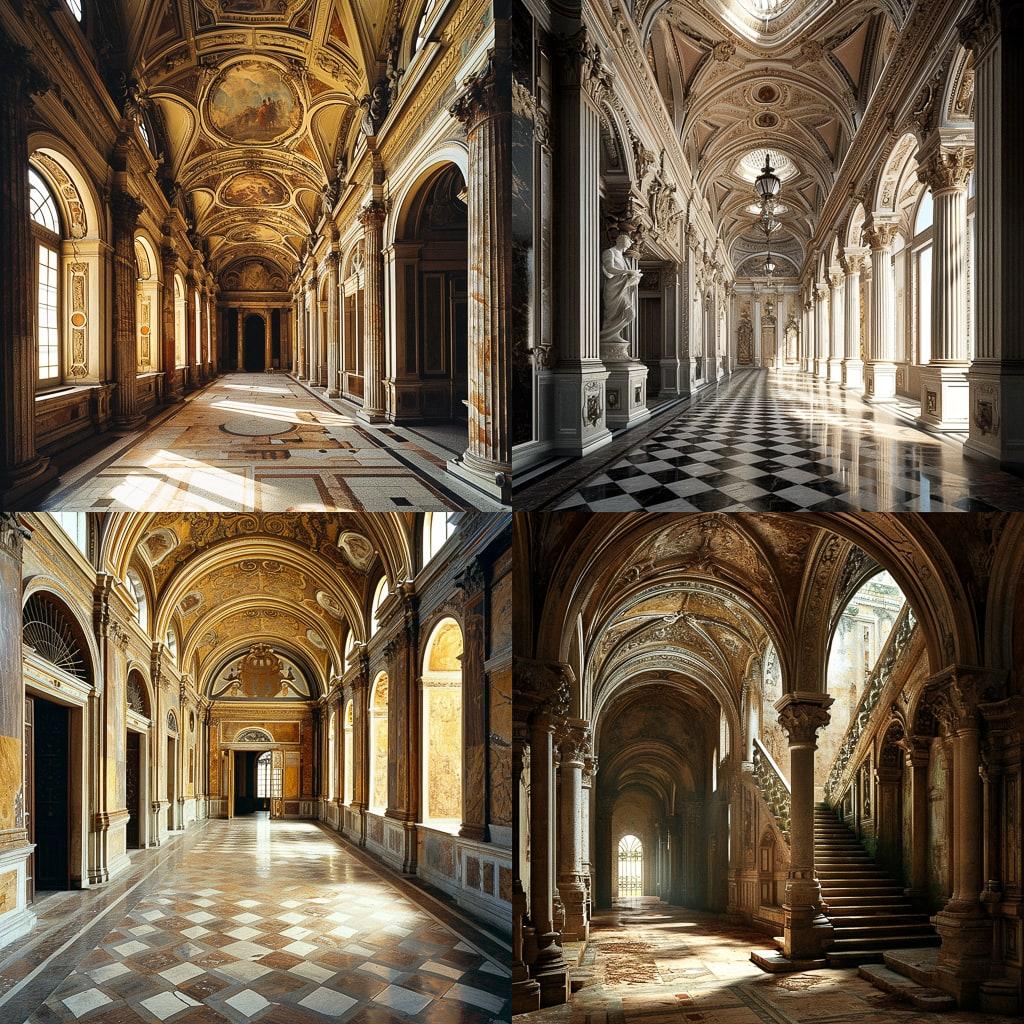 Renaissance architecture style, Midjourney V6, render 1 of 4
