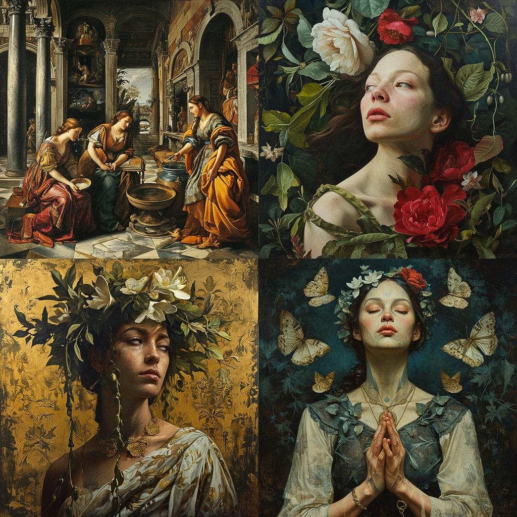 Renaissance style, Midjourney V6, render 1 of 4