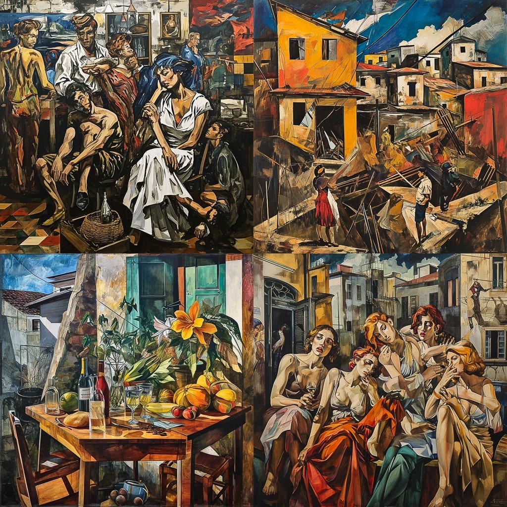 Renato Guttuso style, Midjourney V6, render 1 of 4