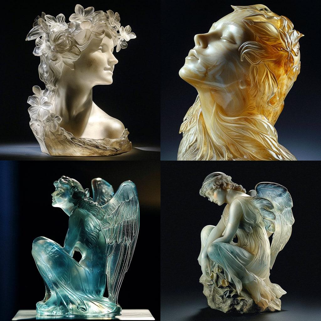 Rene Lalique style, Midjourney V6, render 1 of 4