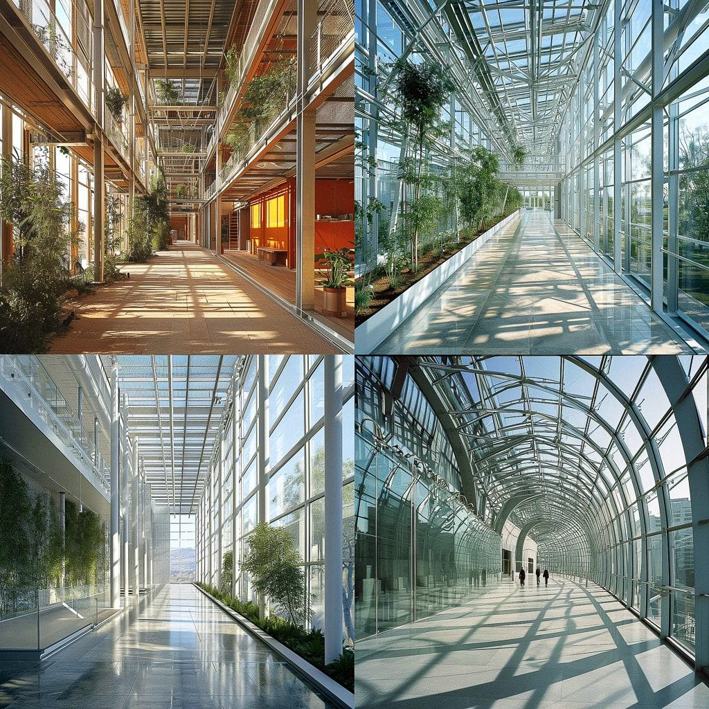 Renzo Piano style, Midjourney V6, render 1 of 4