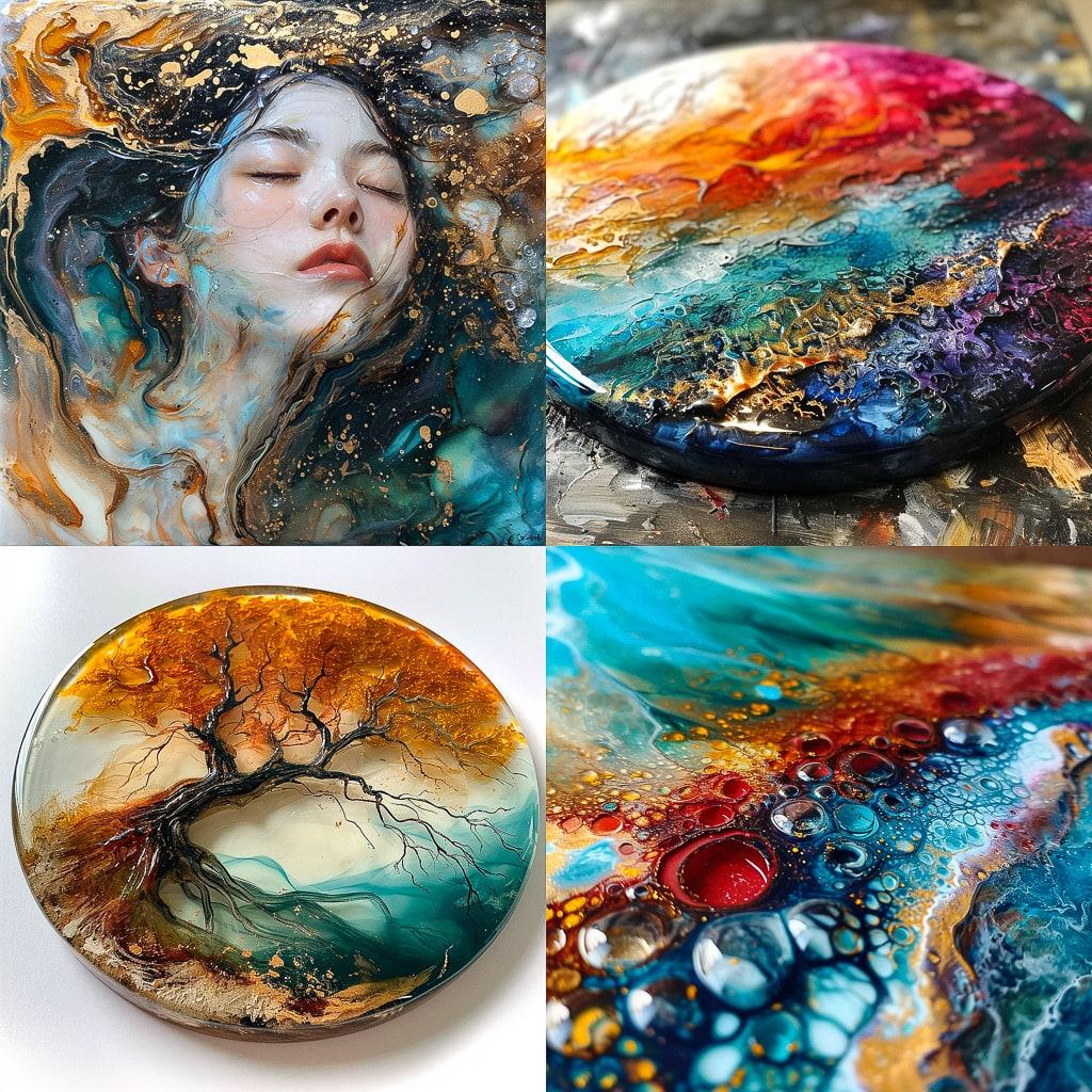 Resin art style, Midjourney V6, render 1 of 4