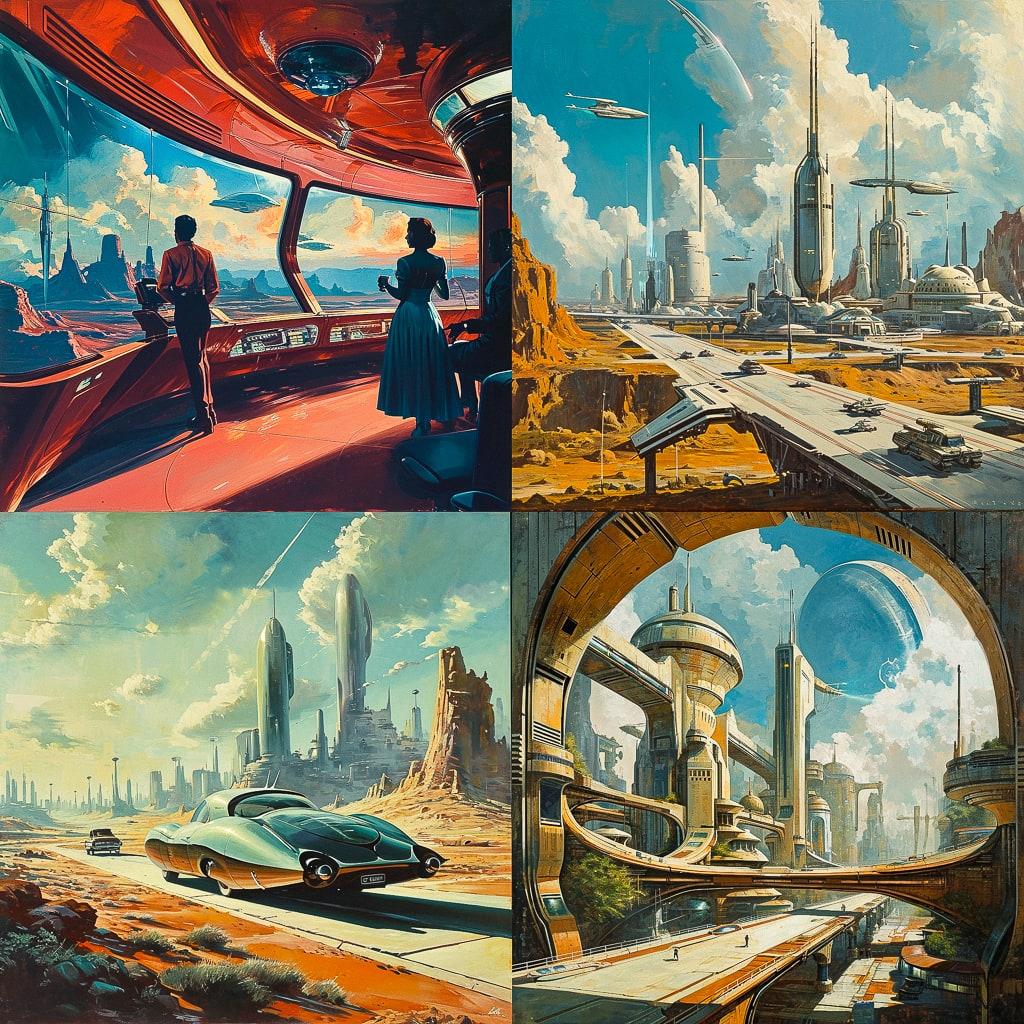 Retrofuturism style, Midjourney V6, render 1 of 4