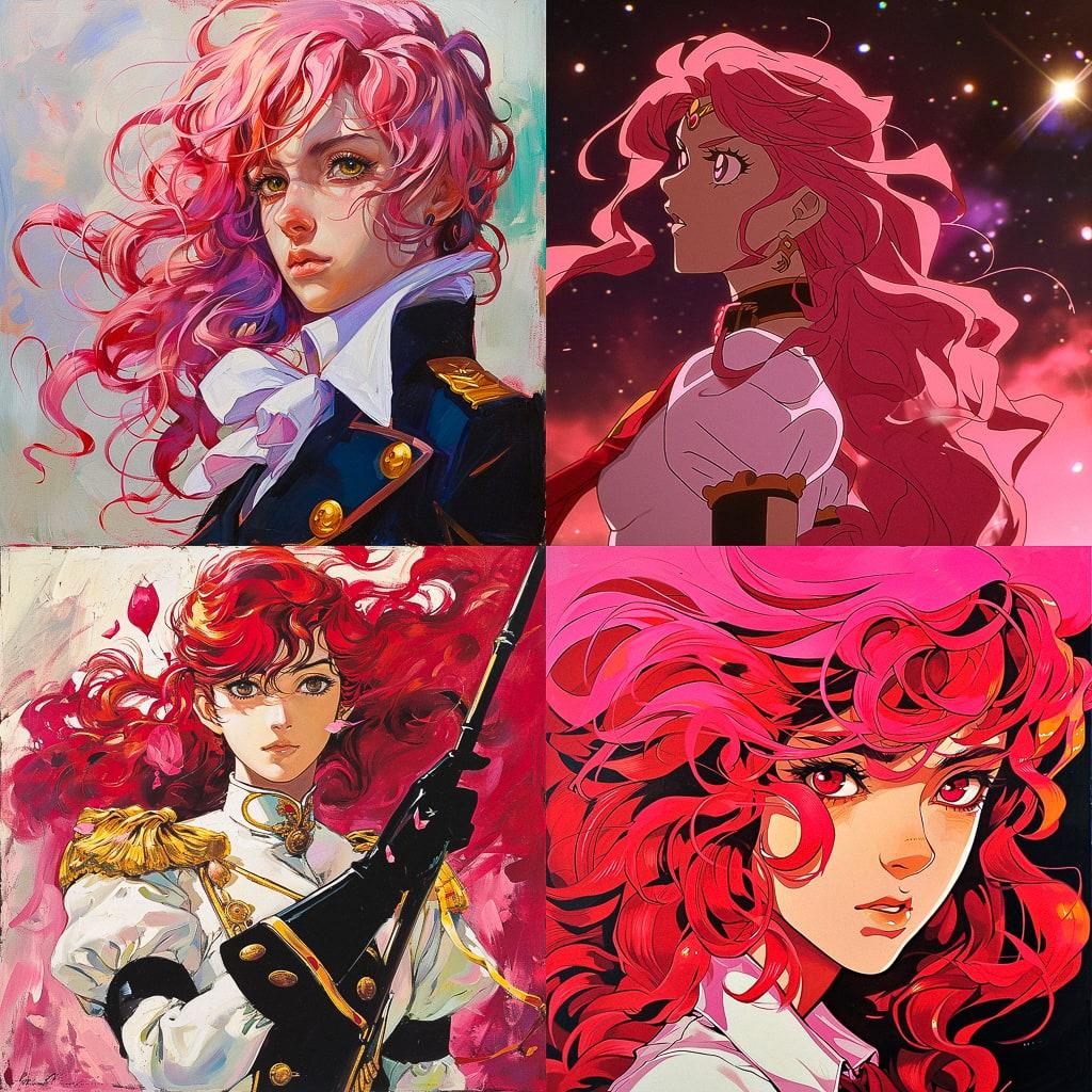 Revolutionary Girl Utena style, Midjourney V6, render 1 of 4