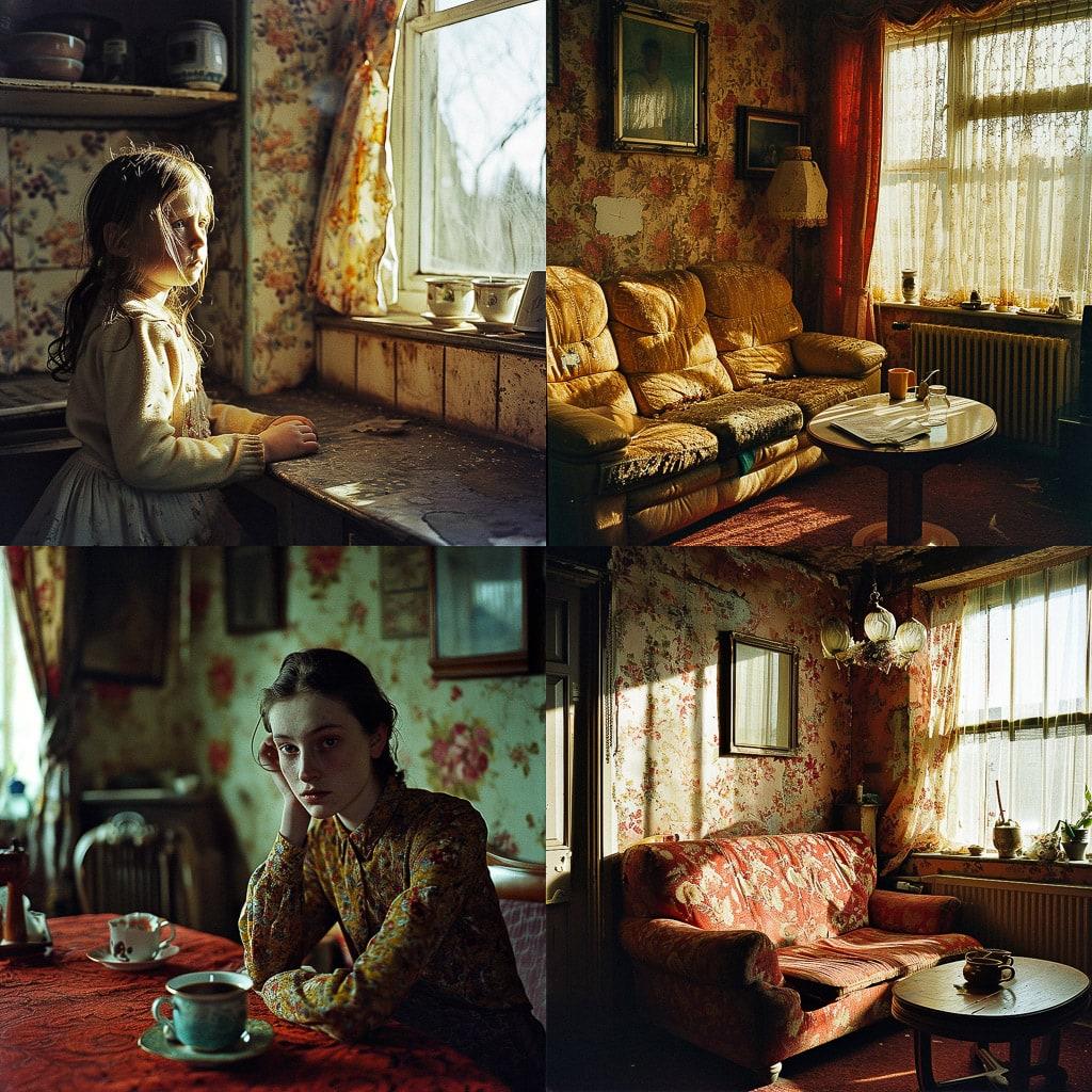 Richard Billingham style, Midjourney V6, render 1 of 4